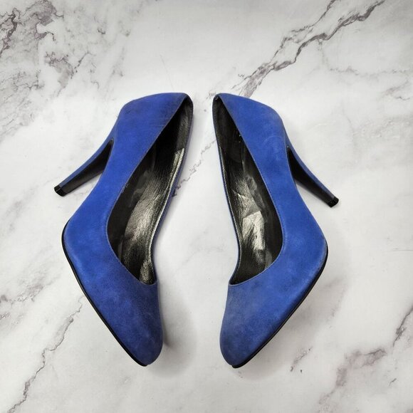 Jessica Simpson Stiletto Heels Blue Suede Shoes Evening Cocktail Pumps Women's 7 - Picture 6 of 8